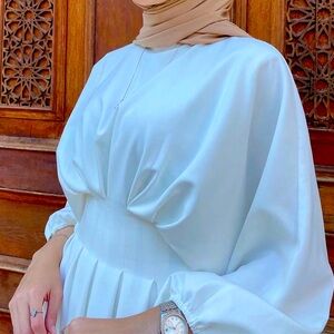 Modest Maxi Dress with cinched waist